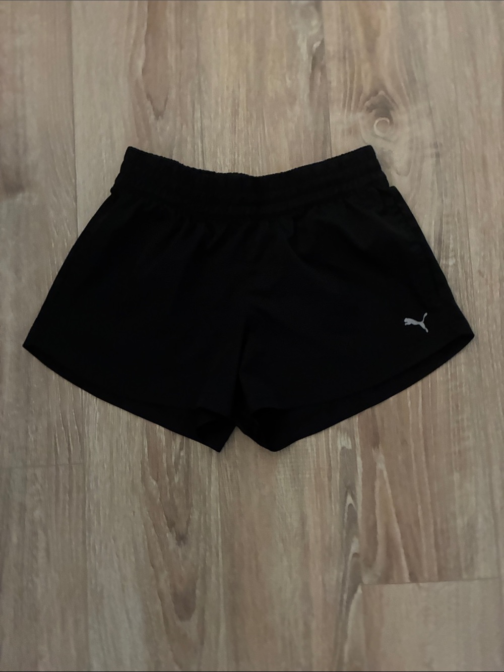 Puma Women's Black Running Shorts with Logo